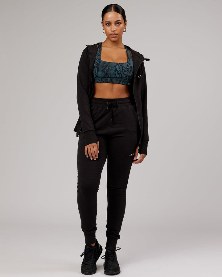 PB Zip Through Hoodie - Black-Tonal