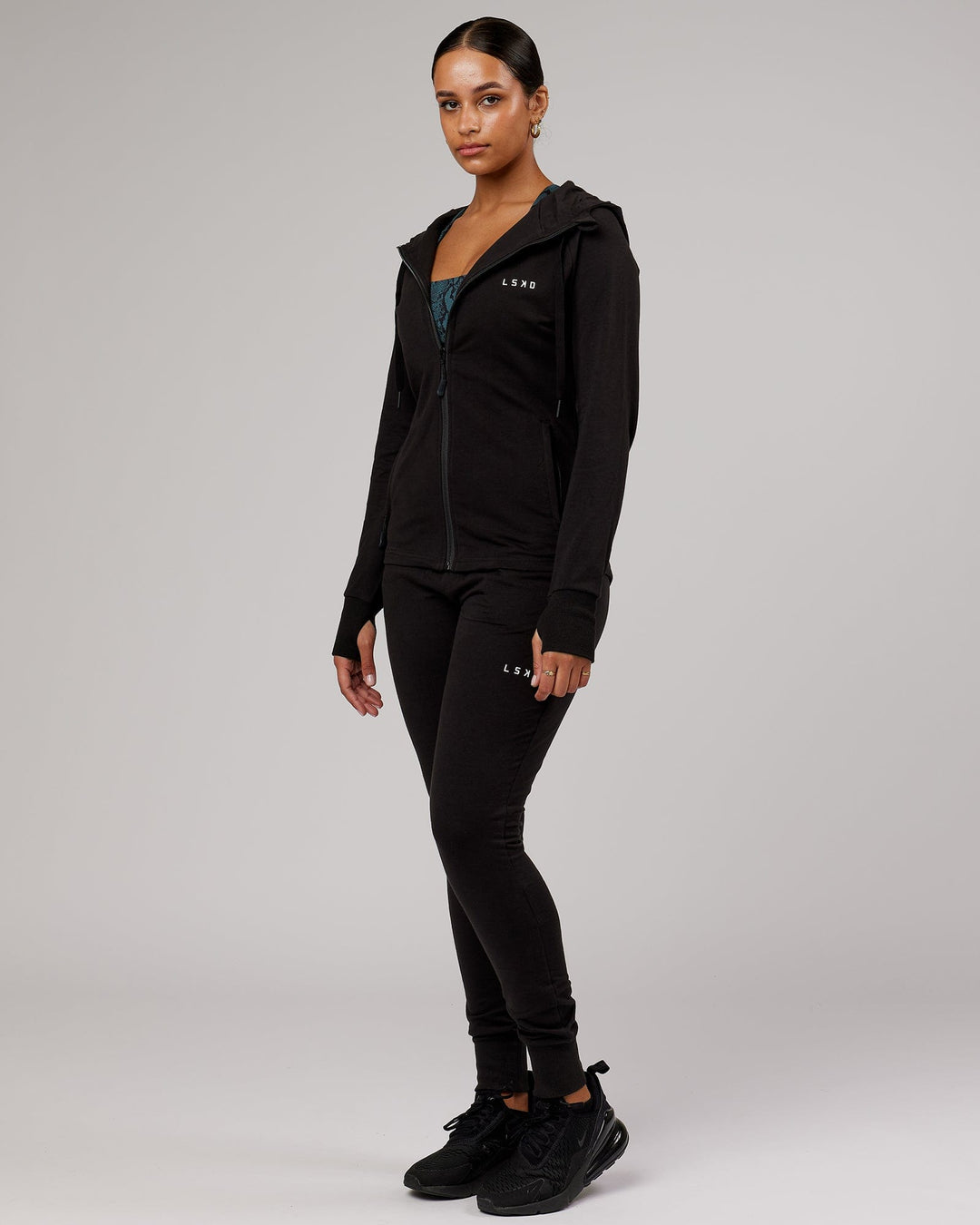 PB Zip Through Hoodie - Black-Tonal