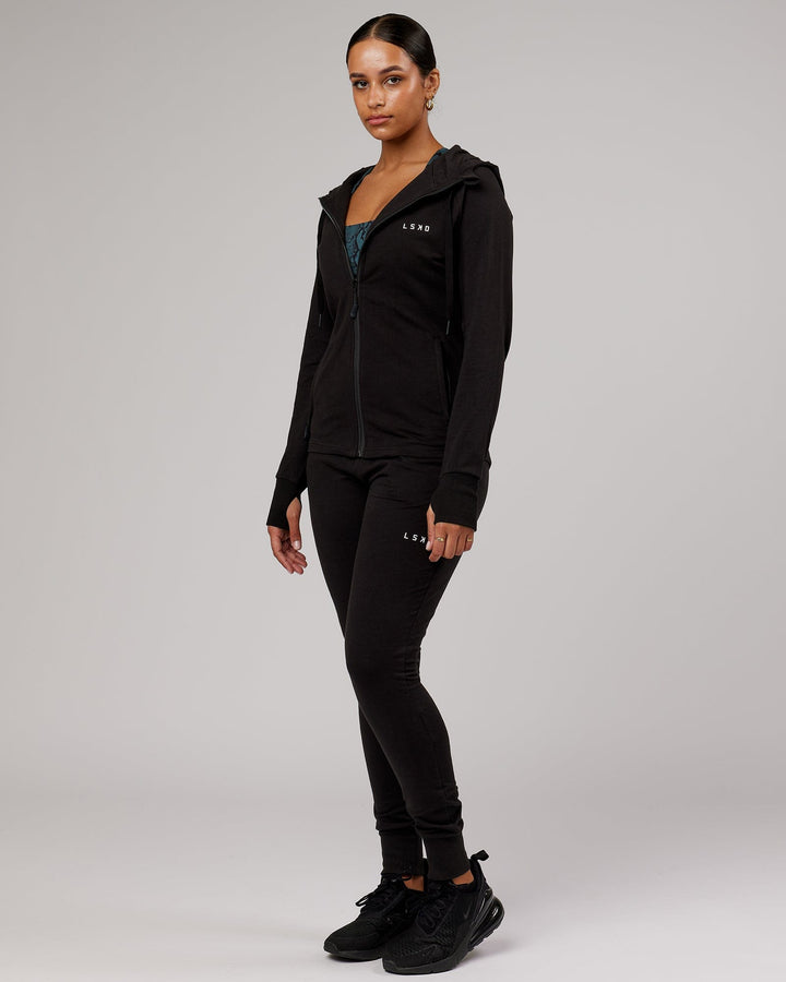 PB Zip Through Hoodie - Black-Tonal