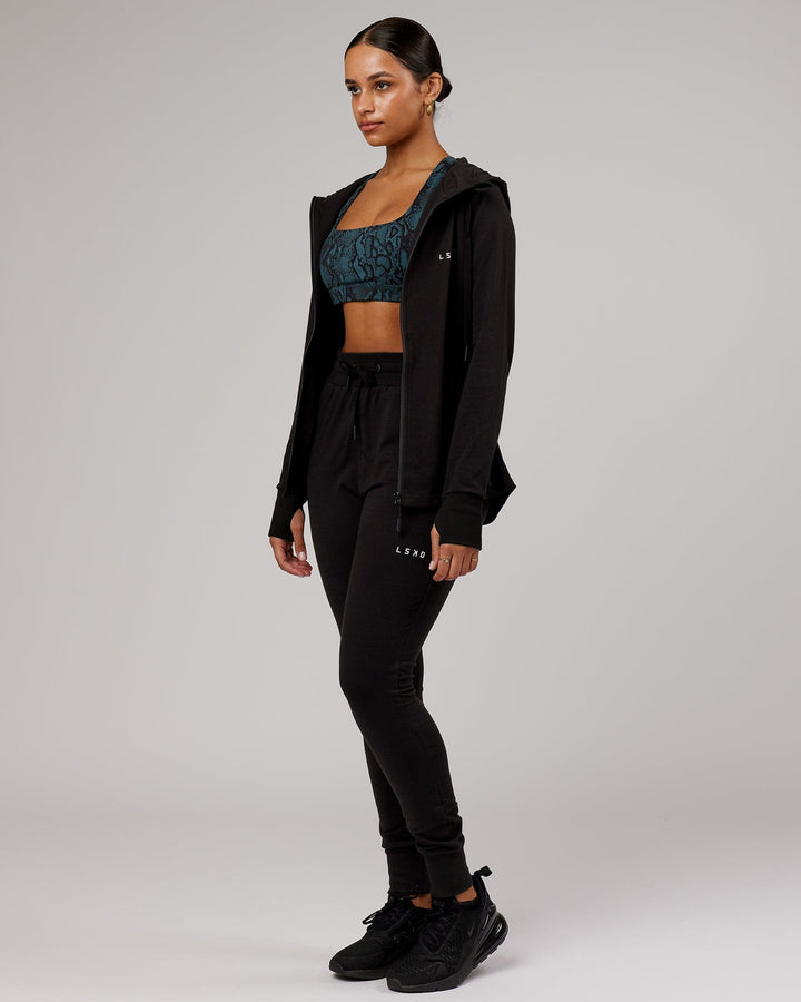PB Zip Through Hoodie - Black-Tonal