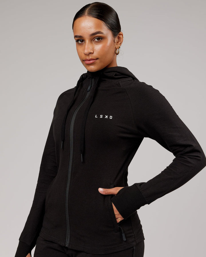 PB Zip Through Hoodie - Black-Tonal