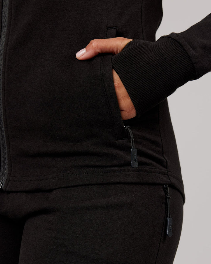 PB Zip Through Hoodie - Black-Tonal