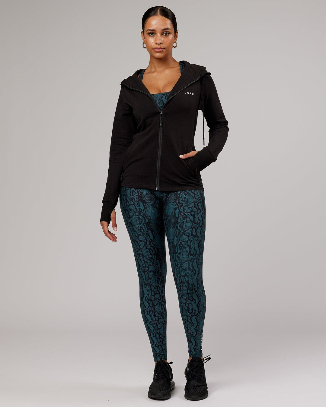 PB Zip Through Hoodie - Black-Tonal