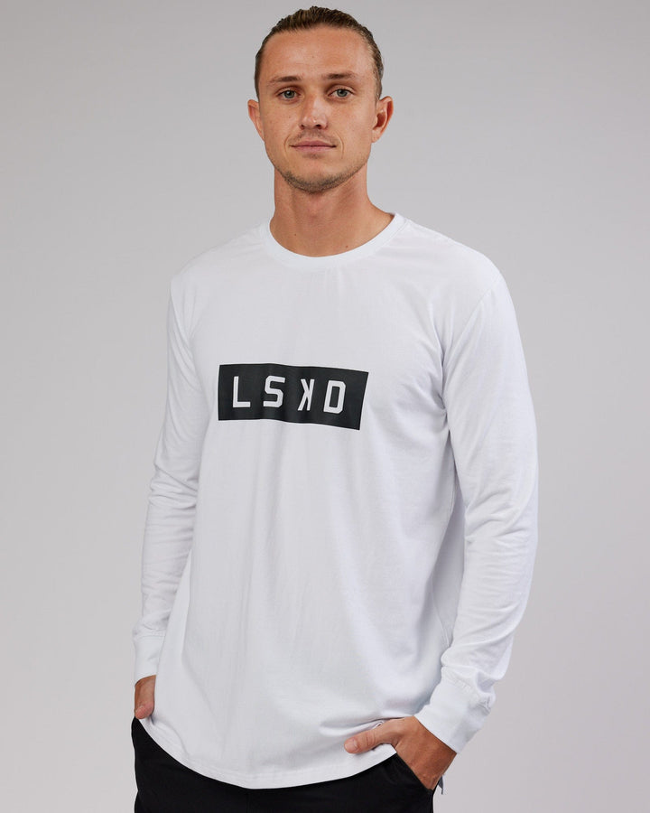 Strength FLXCotton LS Tee - White-Black