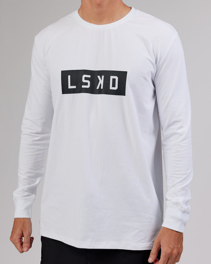 Strength FLXCotton LS Tee - White-Black