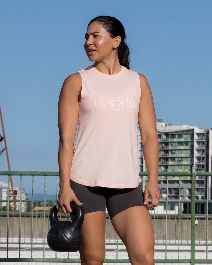 Luna Tank - Pink-White