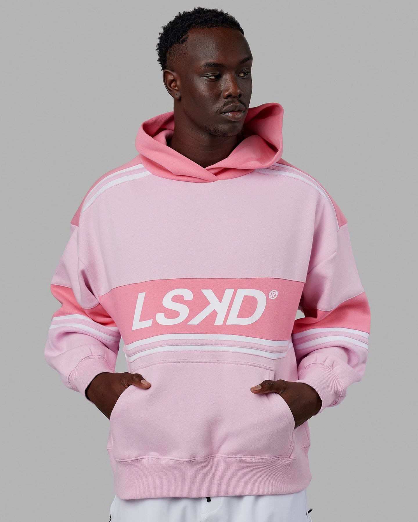 Unisex A-Team Hoodie Oversize - Petal Pink-Peony Pink | LSKD