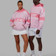 Duo wearing Unisex A-Team Hoodie Oversize - Petal Pink-Peony Pink