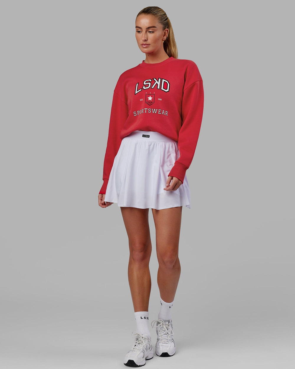Woman wearing Ace Skirt - White