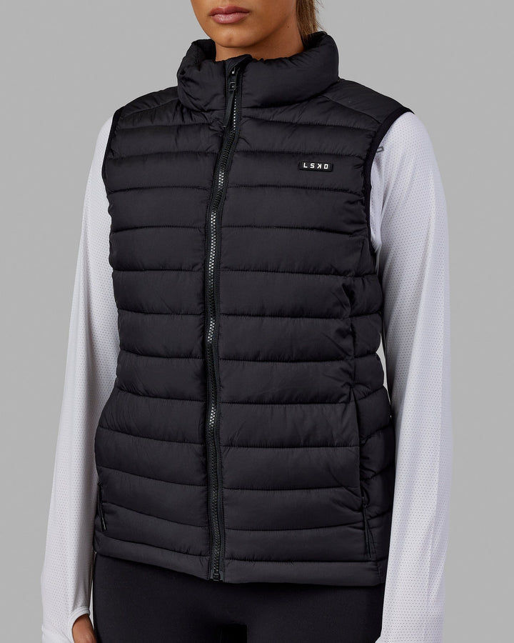 Woman wearing All-day Puffer Vest - Black