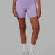 Woman wearing Base 2.0 Mid Short Tight - Pale Lilac