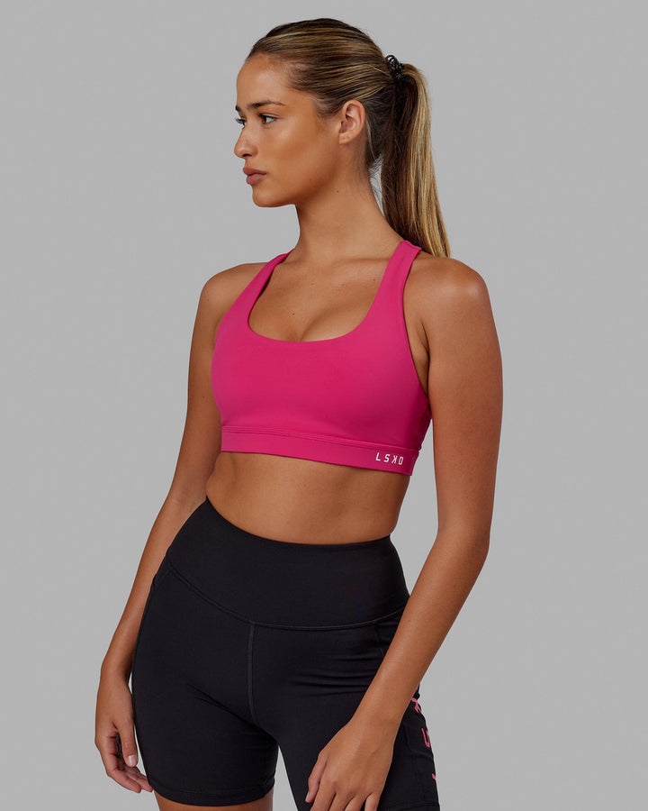 Woman wearing Base Sports Bra - Azalia Pink
