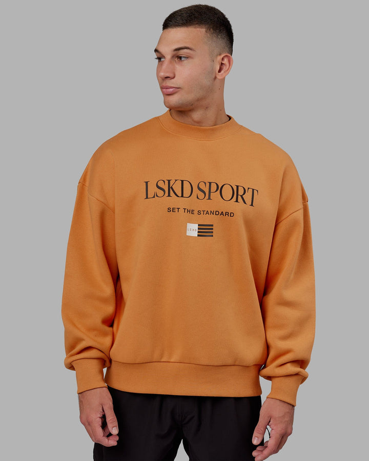Man wearing Unisex Flag Sweater Oversize - Sundial
