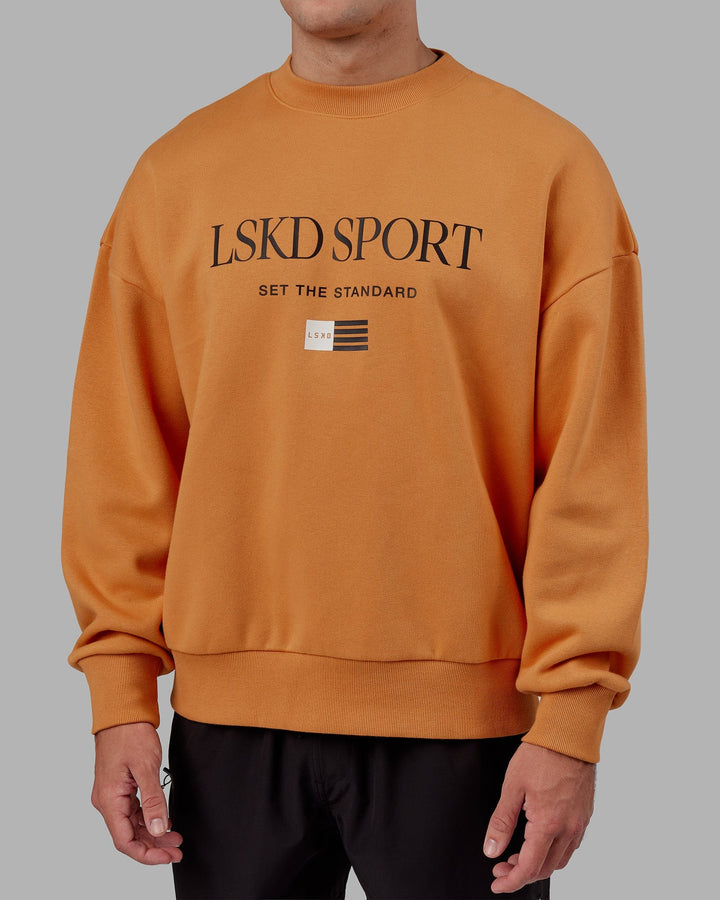Man wearing Unisex Flag Sweater Oversize - Sundial