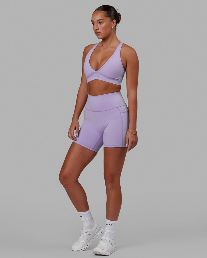 Woman wearing Fusion Mid Short Tight - Pale Lilac