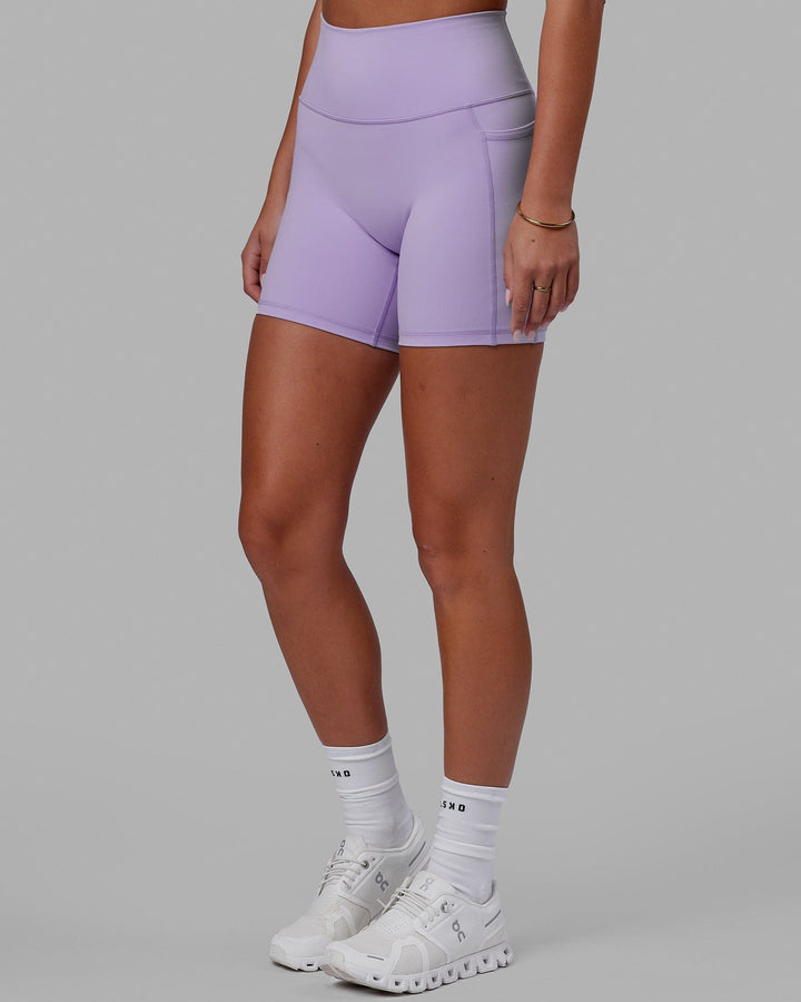 Woman wearing Fusion Mid Short Tight - Pale Lilac