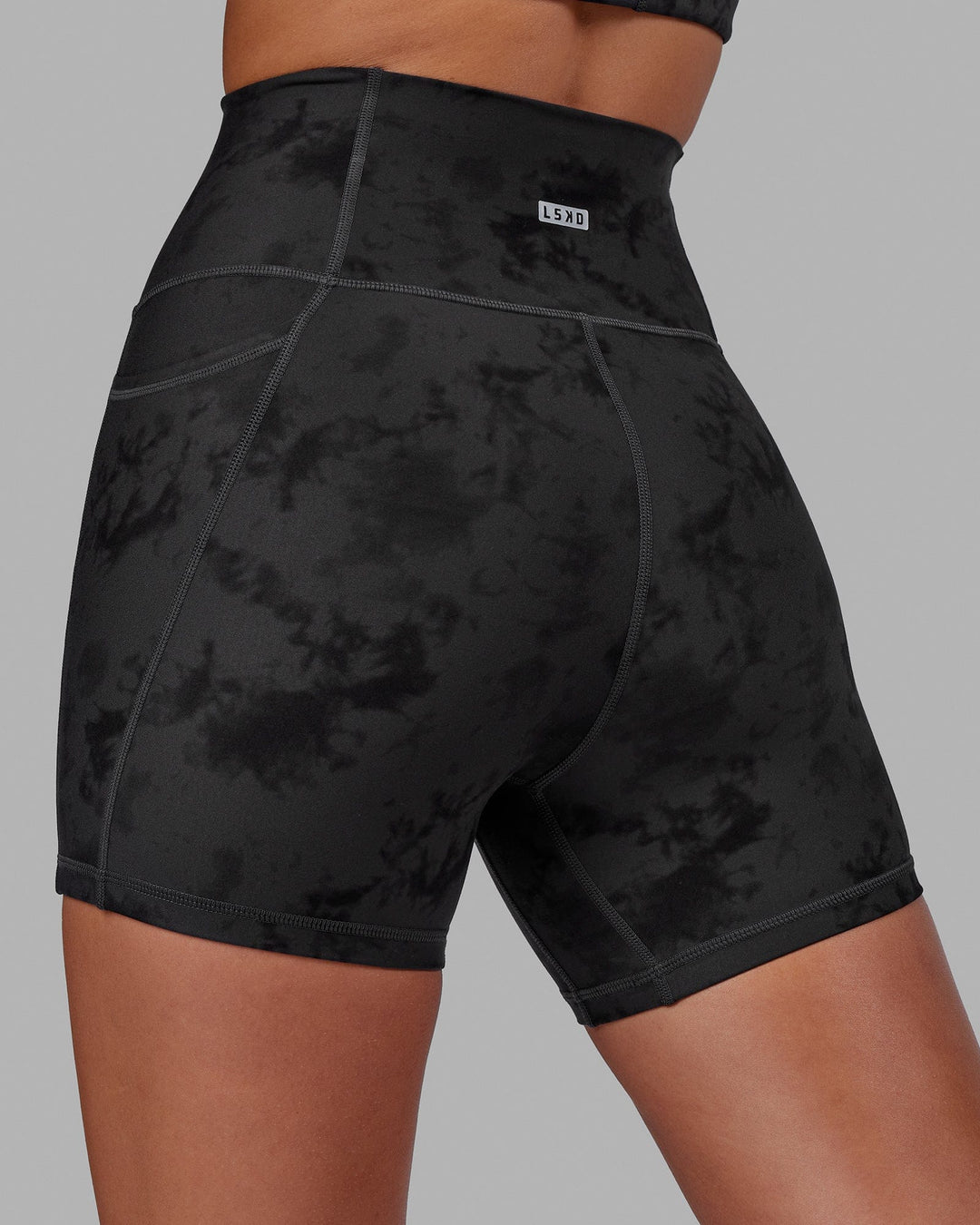 Woman wearing Fusion X-Short Tight - Black Tie-Dye