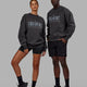 Duo wearing Unisex Heritage Sweater Oversize - Asphalt-Windsurfer