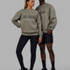 Duo wearing Unisex Heritage Sweater Oversize - Laurel Oak