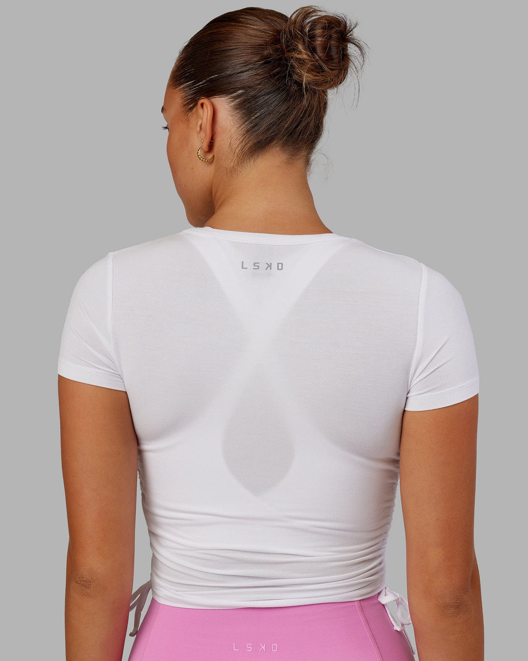 Woman Wearing Kick On Cropped Tee - White