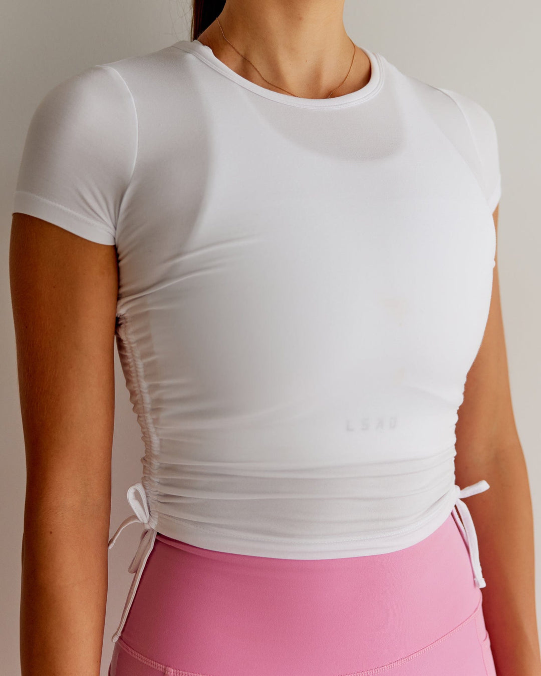 Woman Wearing Kick On Cropped Tee - White
