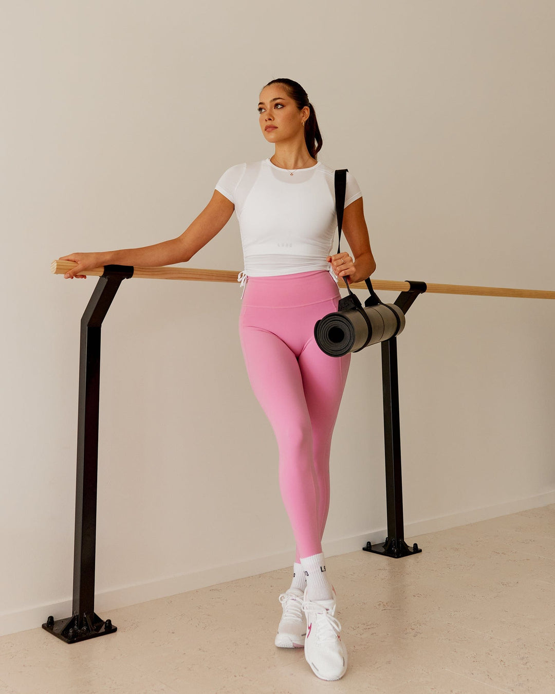 Woman Wearing Kick On Cropped Tee - White