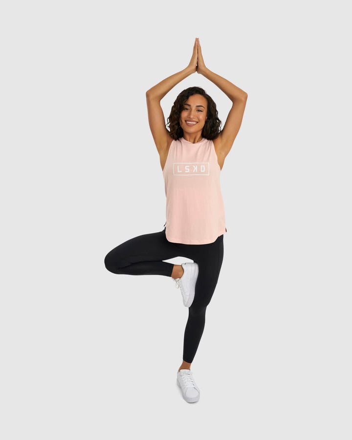 Luna Tank - Pink-White