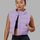 Woman wearing Layer Up Cropped Vest - Pale Lilac
