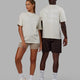 Duo wearing Unisex Lift-Up FLXCotton Tee Oversize - Bone