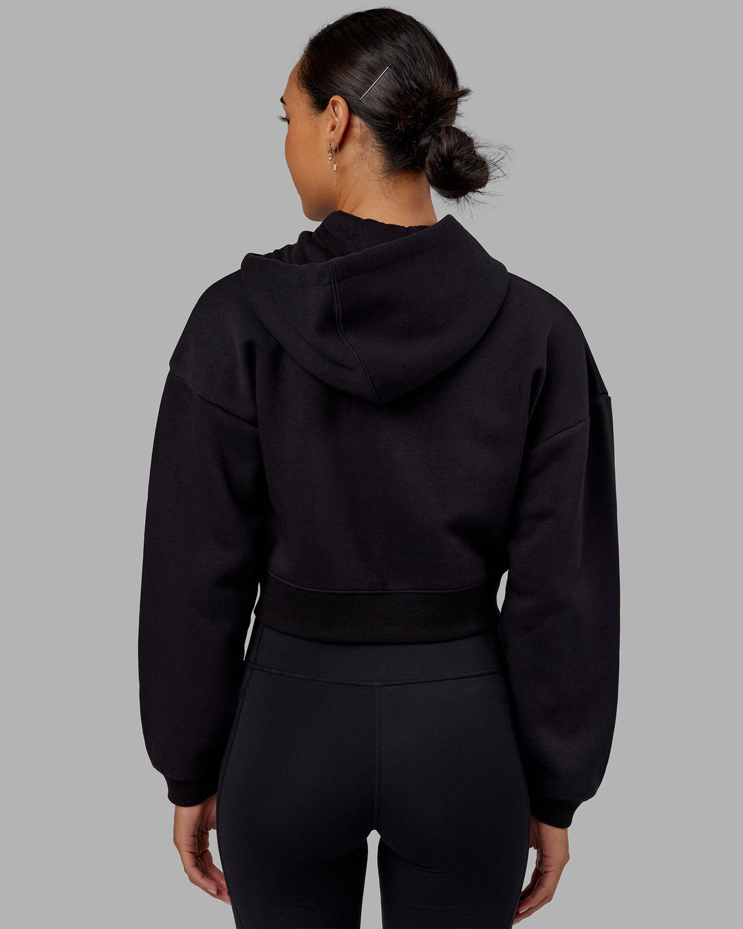 Motion Cropped Hoodie - Black
