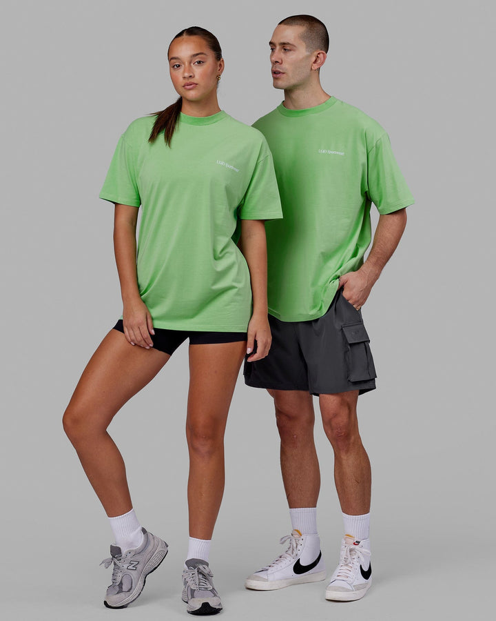 Duo wearing Unisex Motion FLXCotton Tee Oversize - Apple Mint