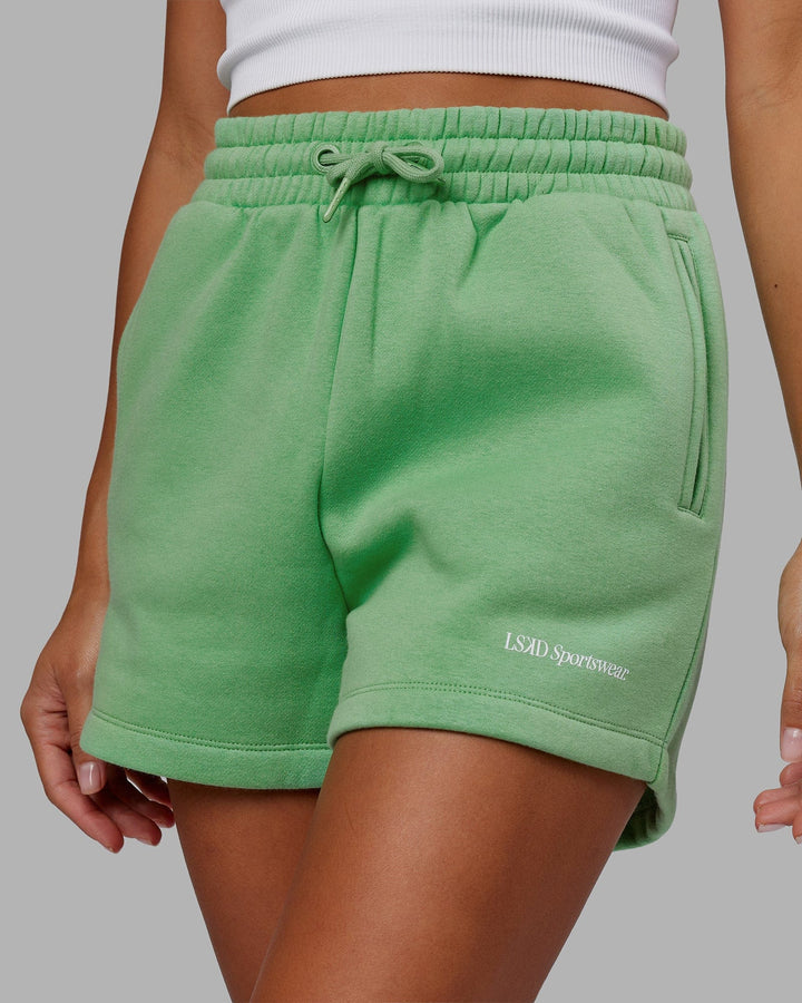 Woman wearing Motion Lounge Shorts - Apple Mint