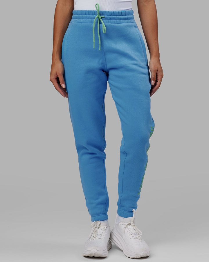 Woman wearing Unisex Motion Trackpant - Azure Blue