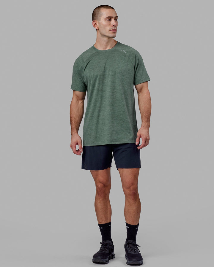 Man wearing Perform VapourFLX Tee - Dark Forest