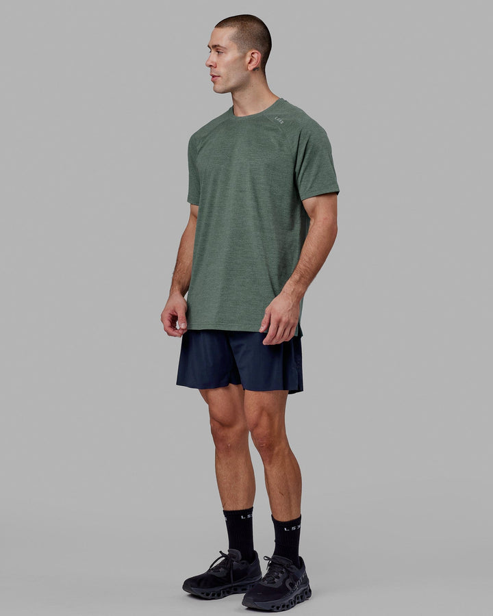 Man wearing Perform VapourFLX Tee - Dark Forest