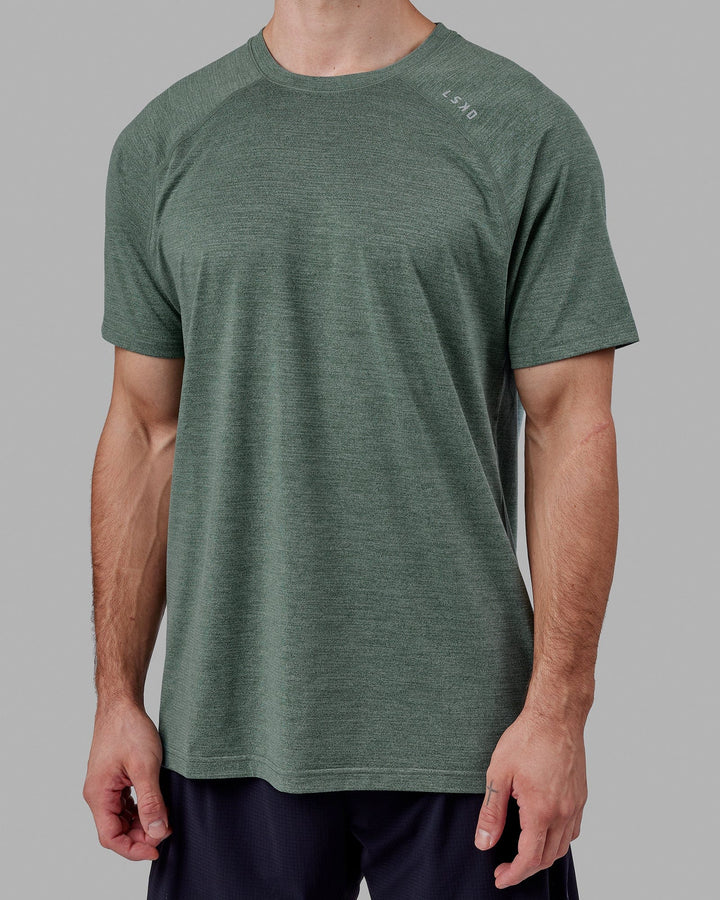 Man wearing Perform VapourFLX Tee - Dark Forest
