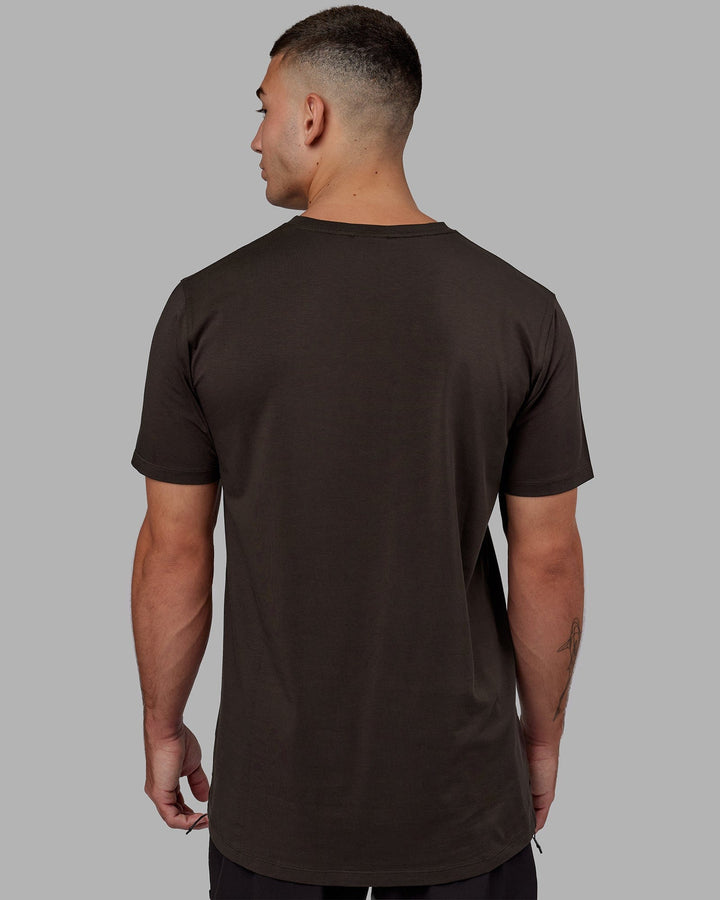 Man wearing PimaFLX Tee - Dark Walnut