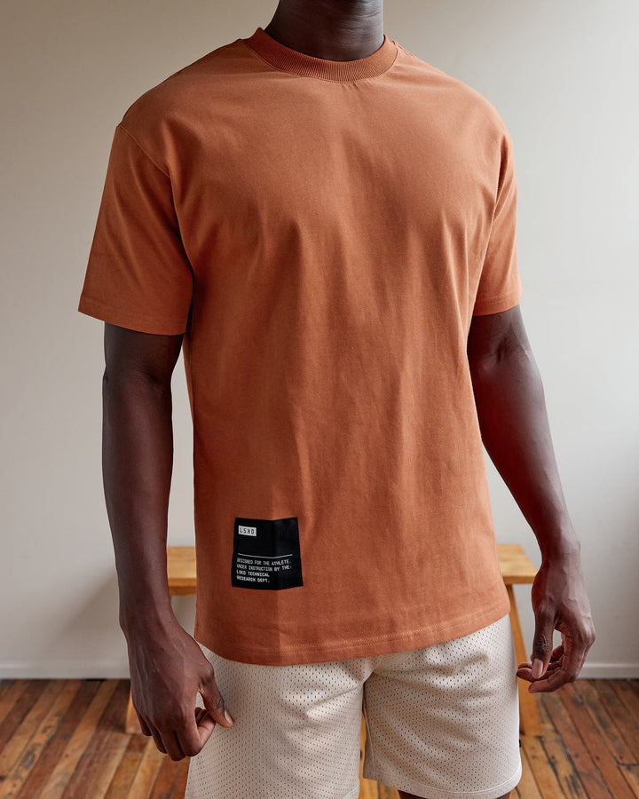 Man wearing R&D Heavyweight Oversize Tee - Hazel