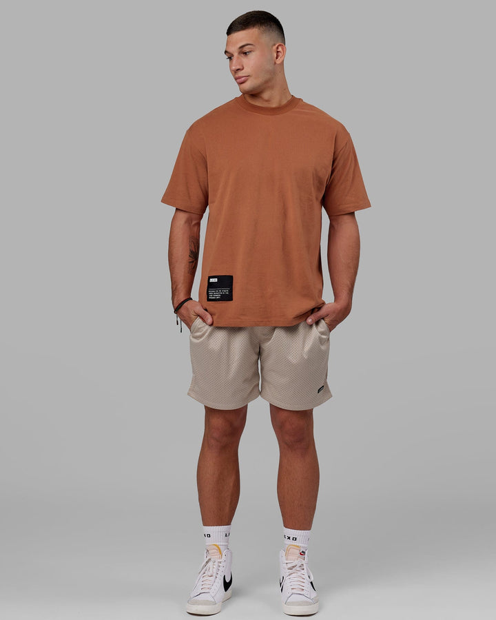 Man wearing R&D Heavyweight Oversize Tee - Hazel