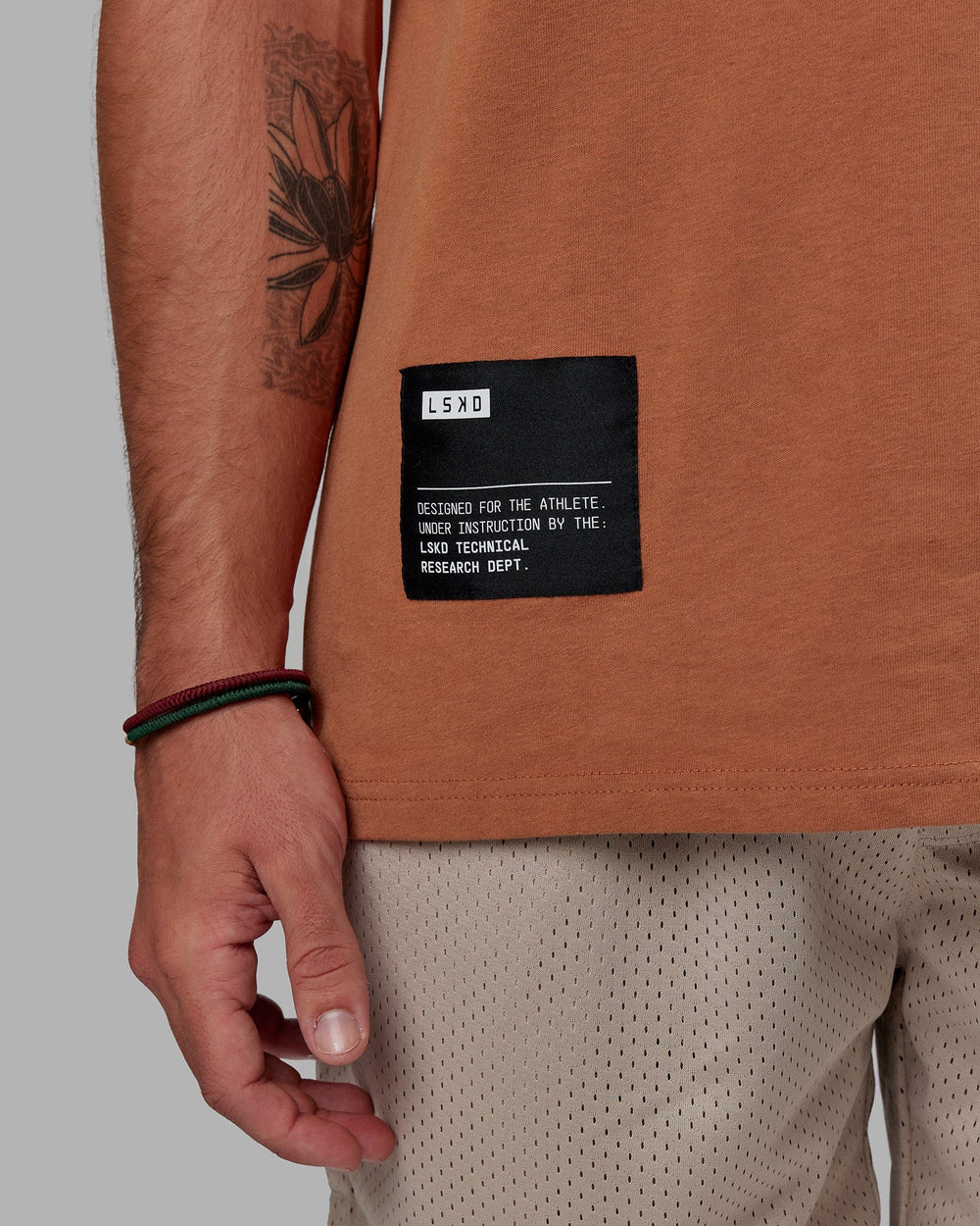 Man wearing R&D Heavyweight Oversize Tee - Hazel