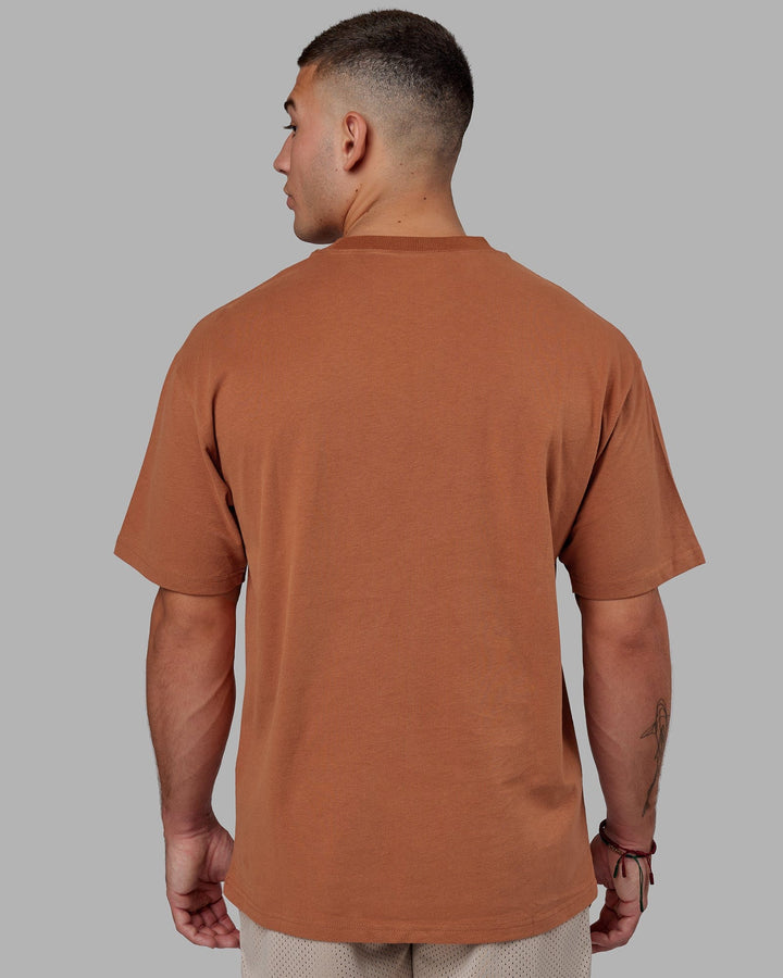 Man wearing R&D Heavyweight Oversize Tee - Hazel
