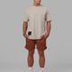 Man wearing R&D Heavyweight Oversize Tee - Shale Beige