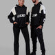 Duo wearing Unisex Slam Hoodie Oversize - Black-Bone