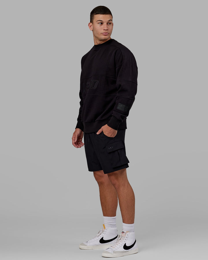 Man wearing Unisex Slam Sweater Oversize - Black-Black