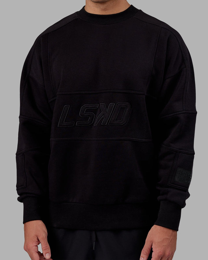 Man wearing Unisex Slam Sweater Oversize - Black-Black