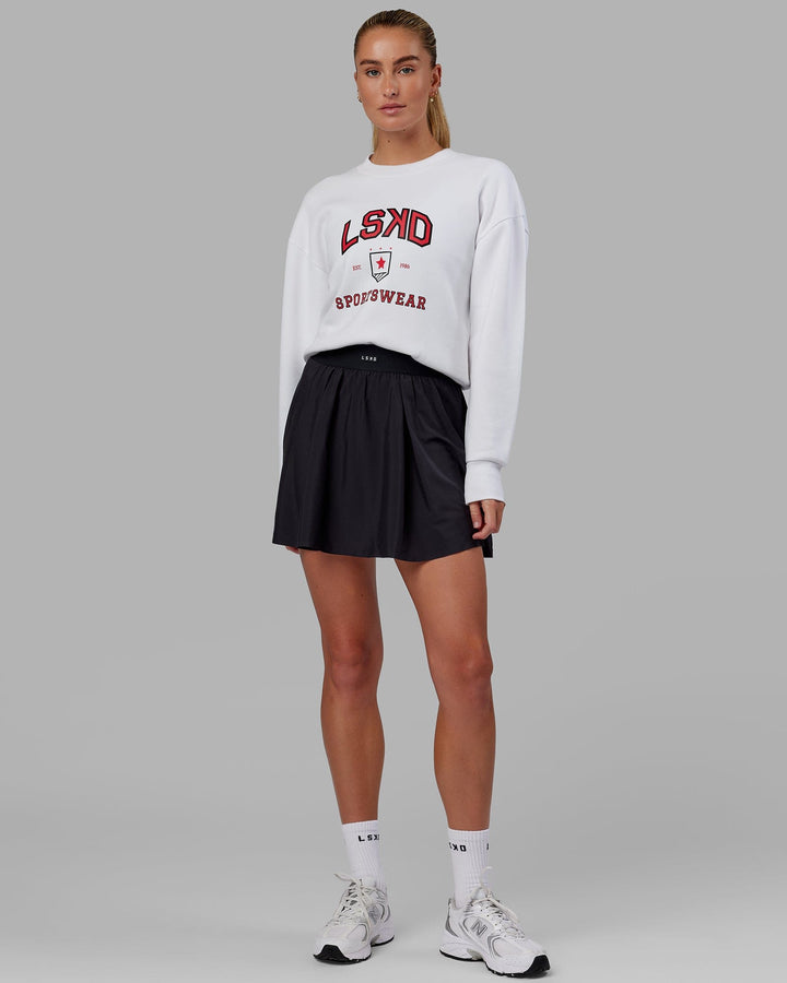 Woman wearing Sports Dept. Cropped Sweater - White