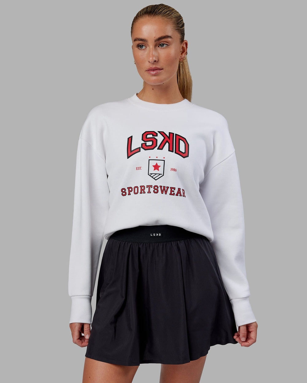 Woman wearing Sports Dept. Cropped Sweater - White