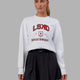 Woman wearing Sports Dept. Cropped Sweater - White