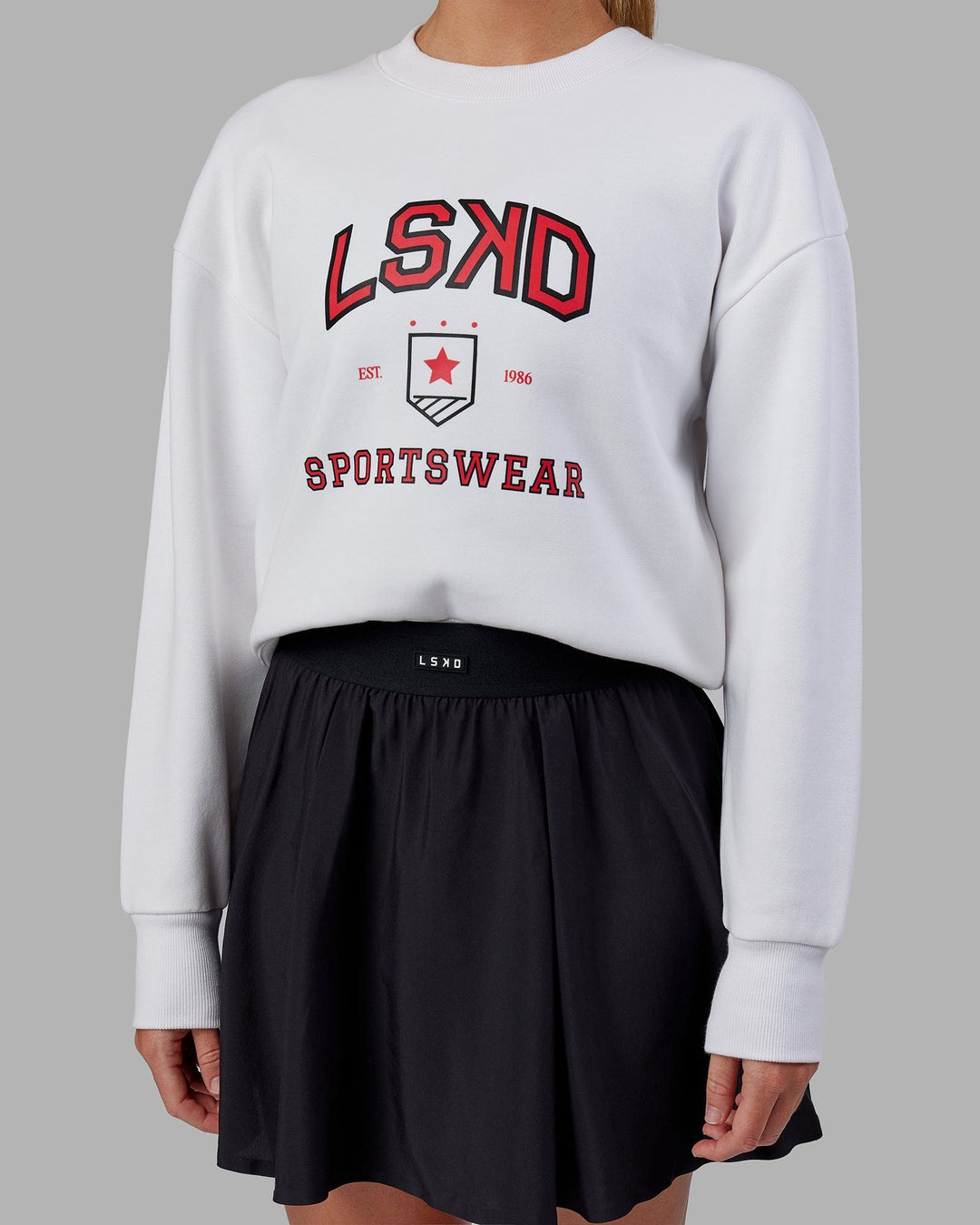 Woman wearing Sports Dept. Cropped Sweater - White