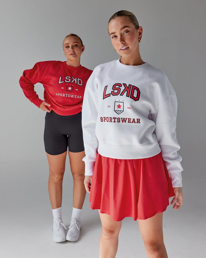 Woman wearing Sports Dept. Cropped Sweater - White